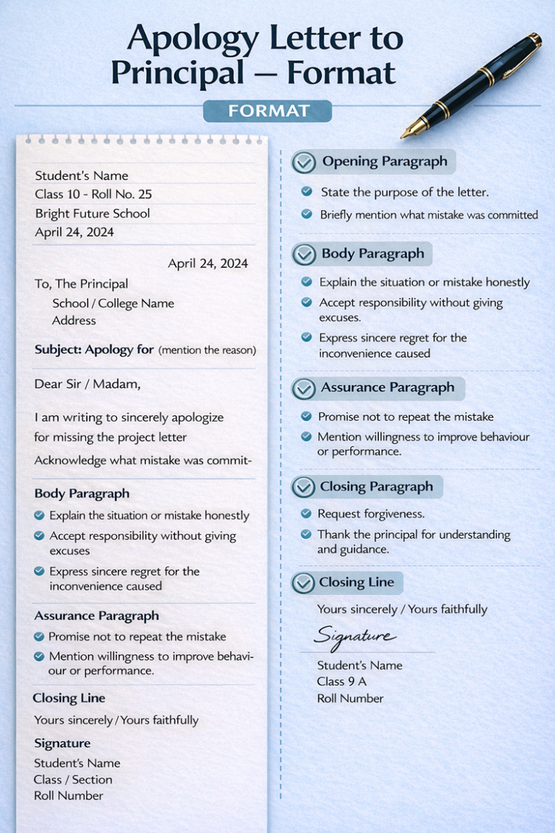 Apology Letter to Principal Format Sample