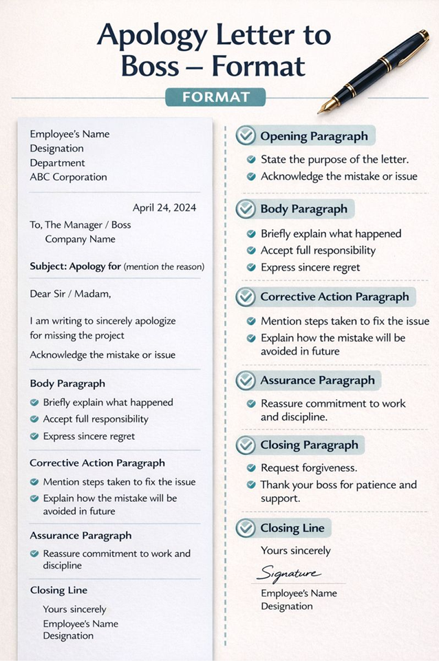 Apology Letter to Boss Format